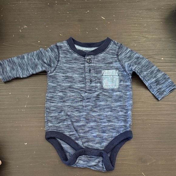 GAP Blue Long Sleeve Bodysuit - Picture 1 of 4